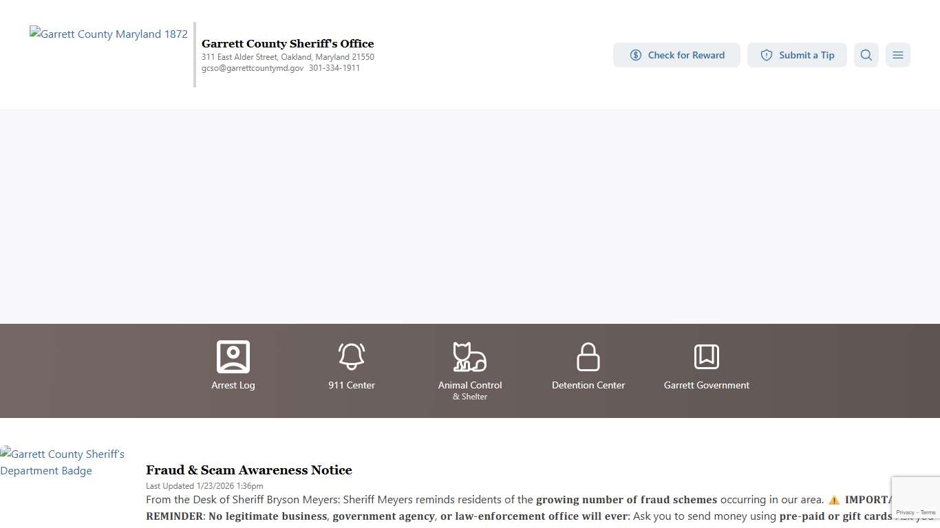 | Sheriff's Office of Garrett County, Maryland